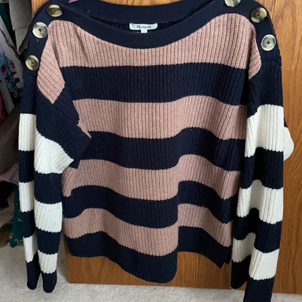 Madewell Calloway Boatneck Pullover Sweater L NWT